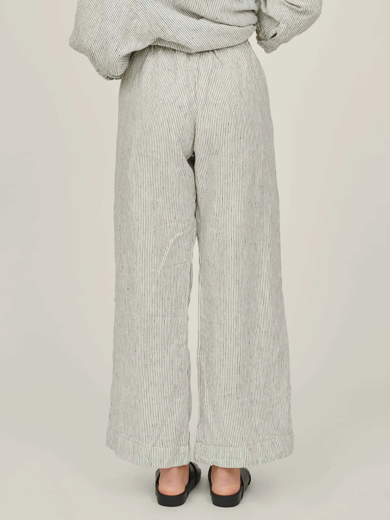 100% Linen pants in Pencil Stripes