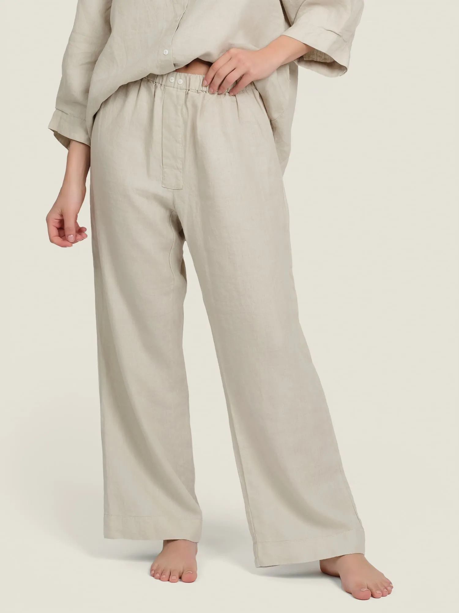 100% Linen pants in Sand