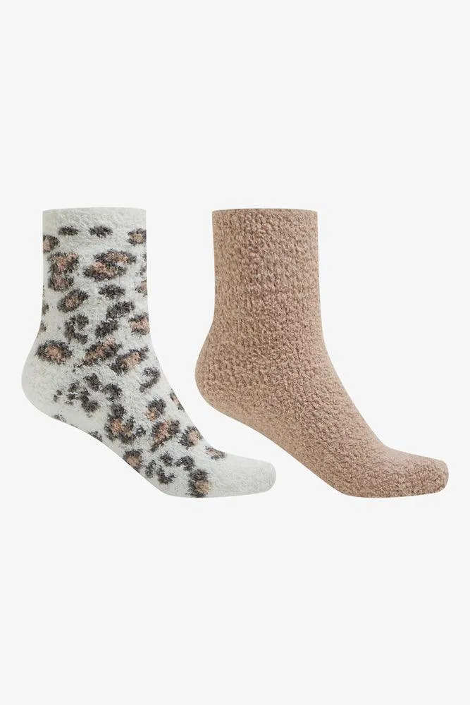 2 Pack Animal Chunky Socks Natural