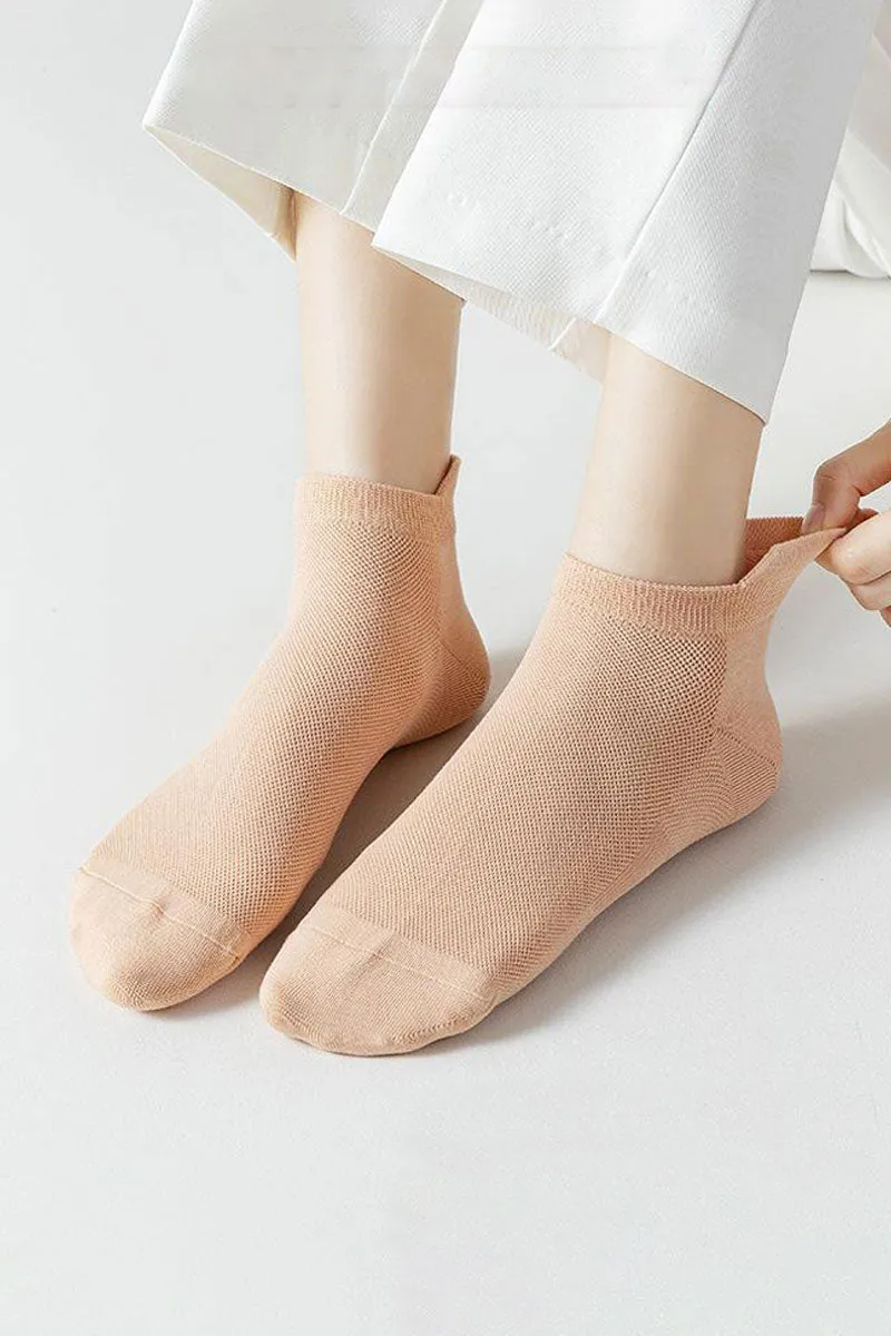 7PAIRS SOLID CASUAL ANKLE SOCKS