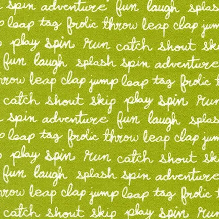 Action word Flannel - Green - cozy cotton