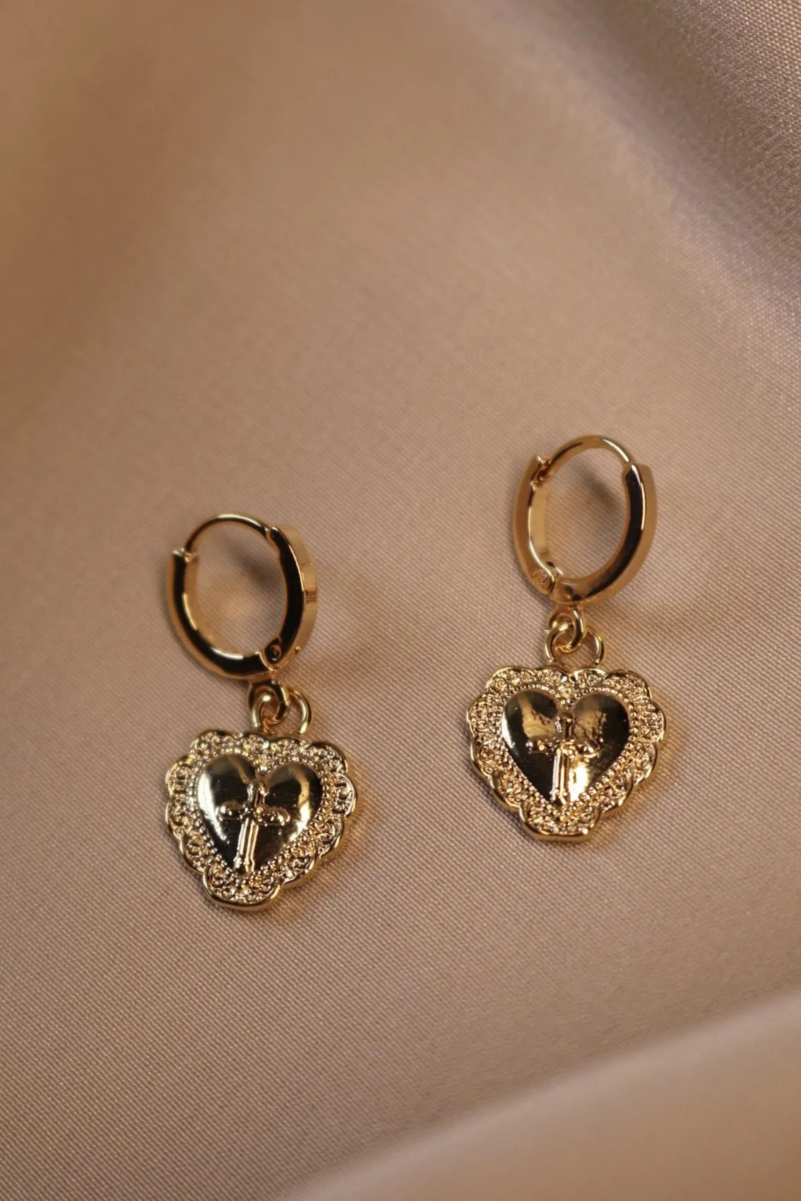 Amore Heart Huggie Earrings