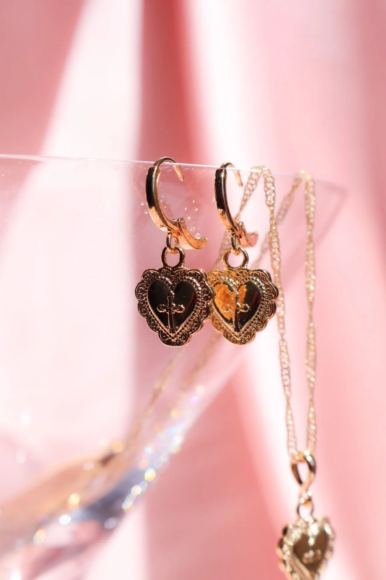 Amore Heart Huggie Earrings