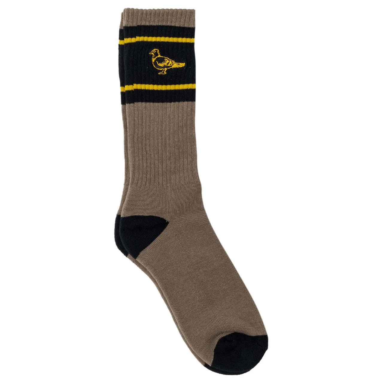 Anti Hero Basic Pigeon Embroidered Socks -  Bronze / Black / Gold