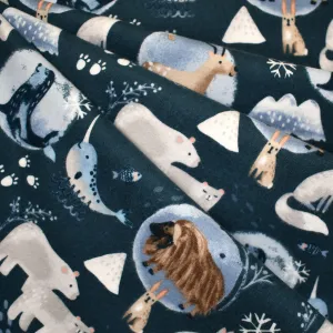 Arctic Friends Cozy Cotton Flannel Navy