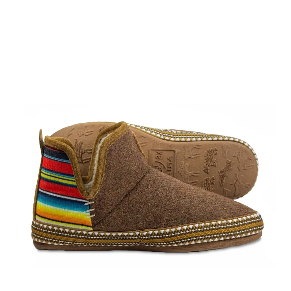 Ariat Ladies Fleece Brown & Serape Stripe Bootie Slipper AR2238-211