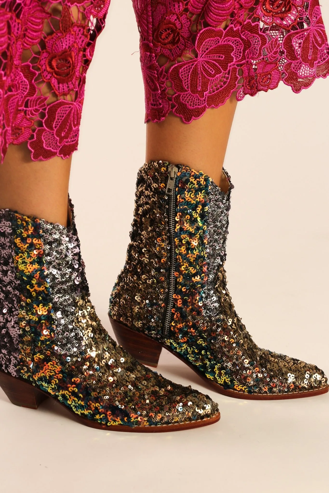 ASTERIA SEQUIN ANKLE BOOTS X FREE PEOPLE