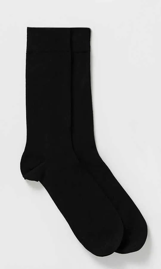 Basic Bamboo Black-Black Socks, Black-Black