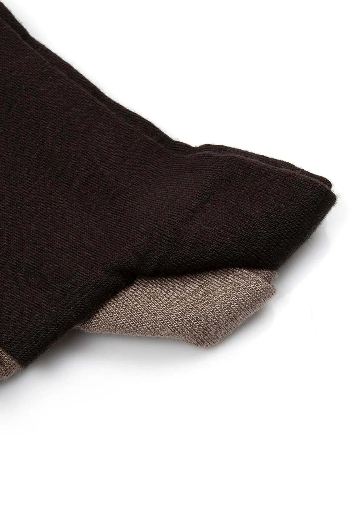 Basic Bamboo Black-Black Socks, Brown - Beige