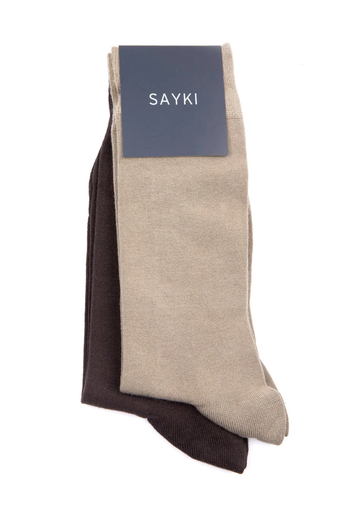 Basic Bamboo Navy-Navy Socks, Brown - Beige