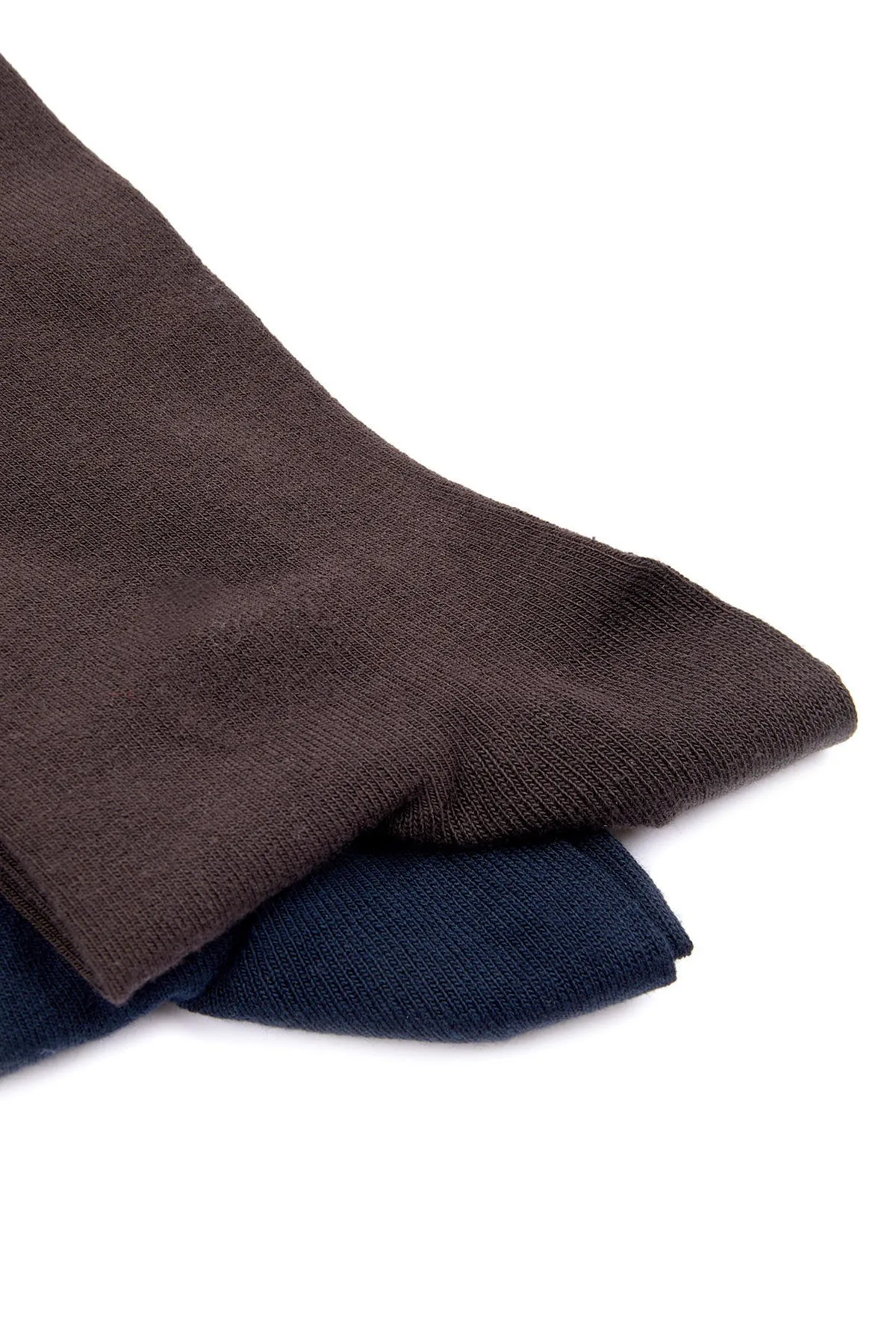 Basic Bamboo Navy-Navy Socks, Brown-Navy