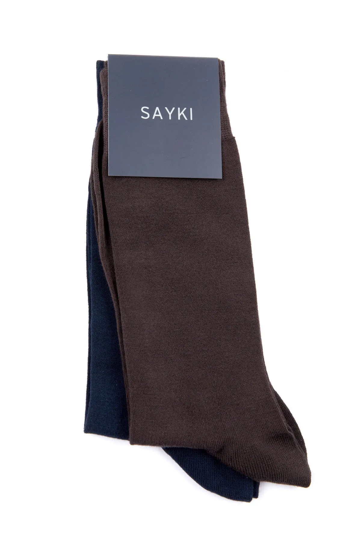 Basic Bamboo Navy-Navy Socks, Brown-Navy