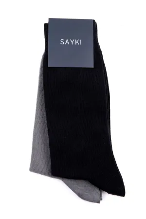 Basic Black - Gray Cotton Socks