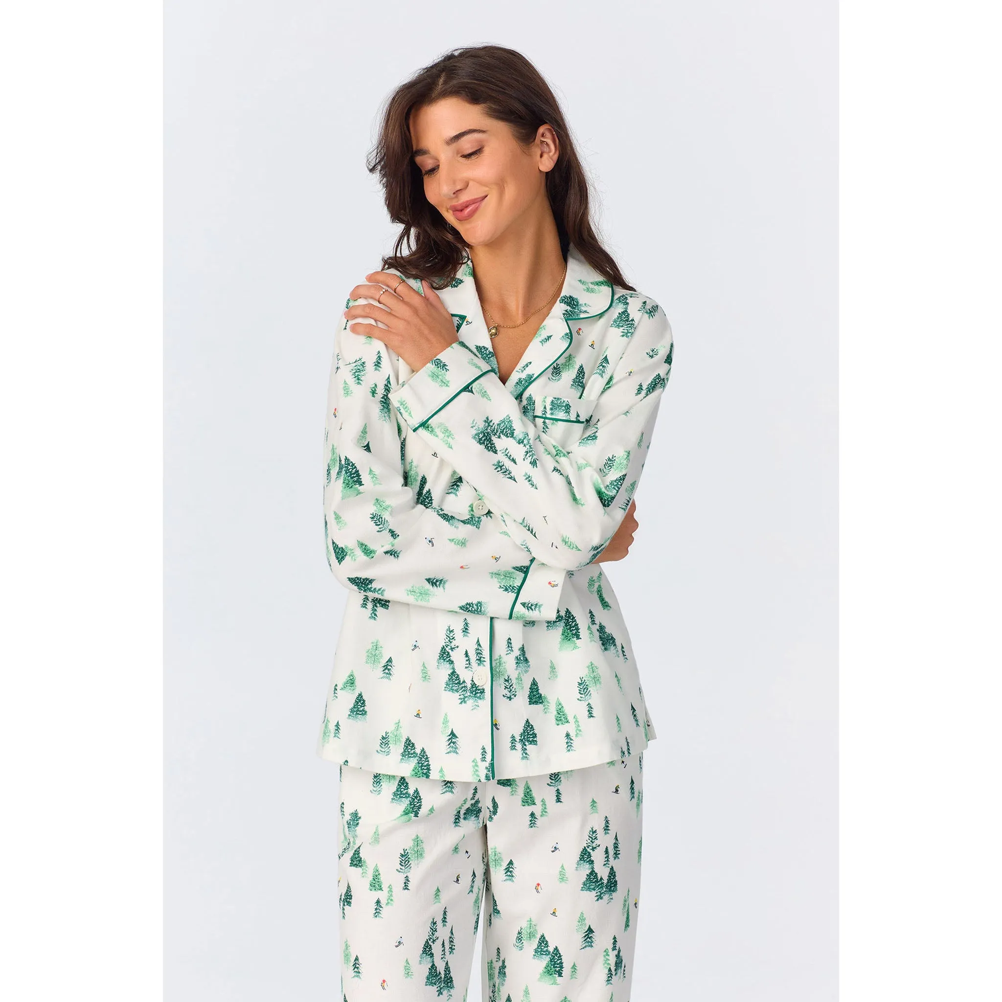 Cozy Womens Bed Head Flannel Pajama Set - Hit the Slopes Long Sleeve Classic