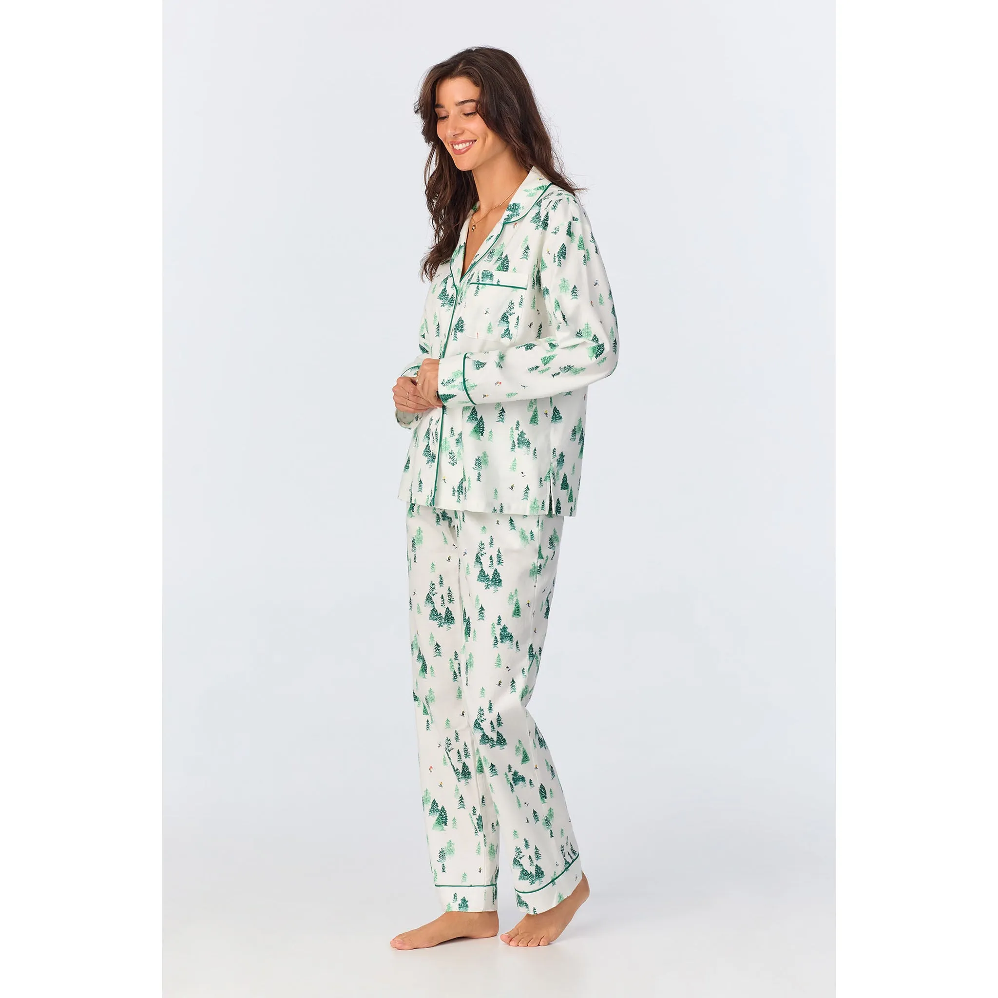 Cozy Womens Bed Head Flannel Pajama Set - Hit the Slopes Long Sleeve Classic