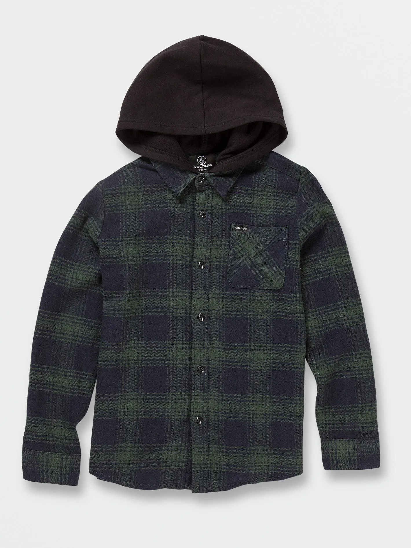 Big Boys Tone Stone Hooded Long Sleeve Shirt - Cedar Green