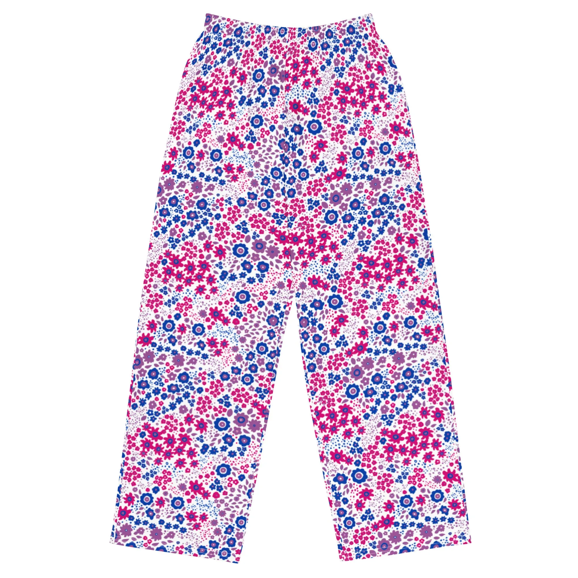 Bisexual Flowers Wide-Leg Pants