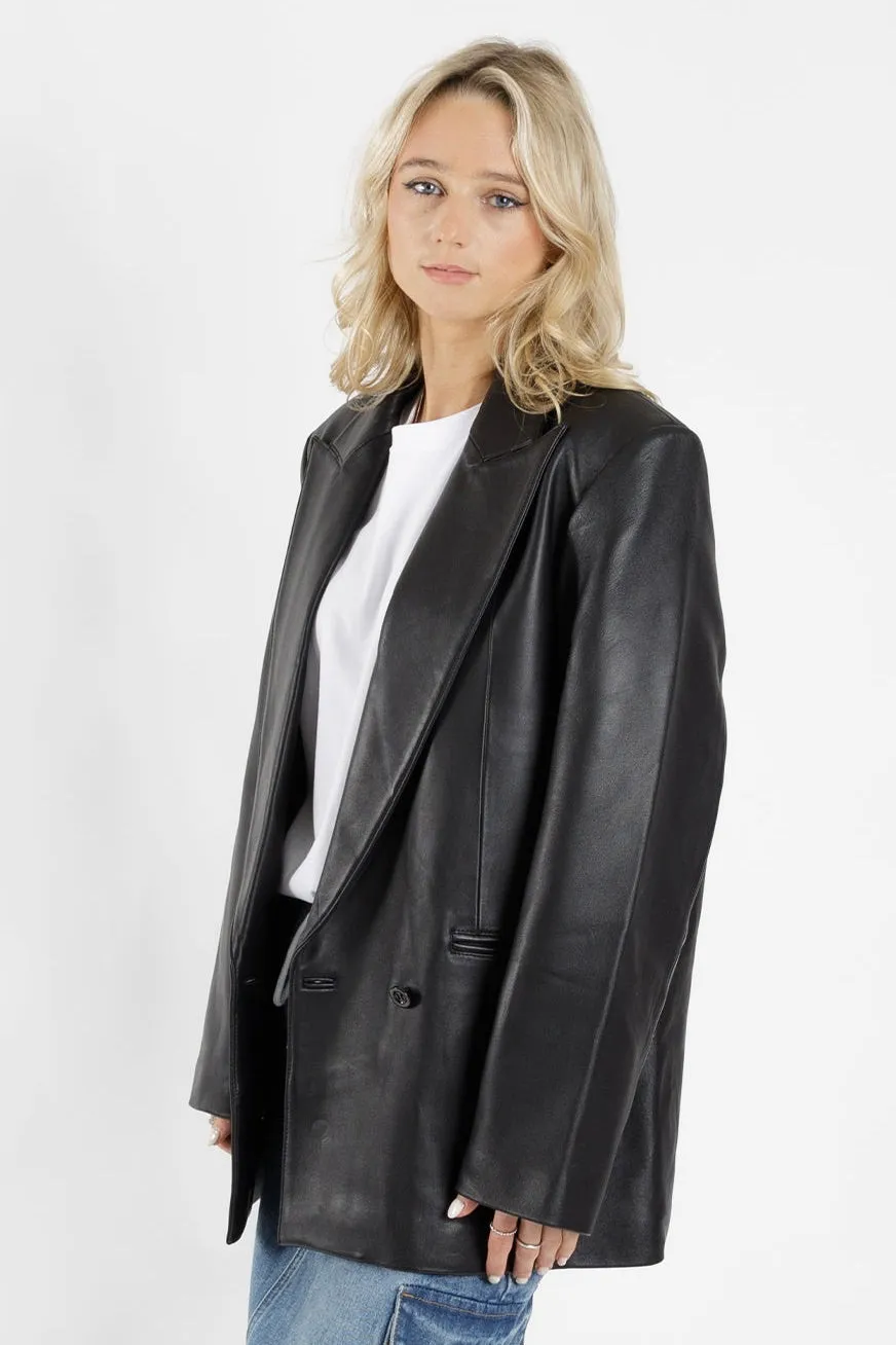 Black Leather Tux Jacket