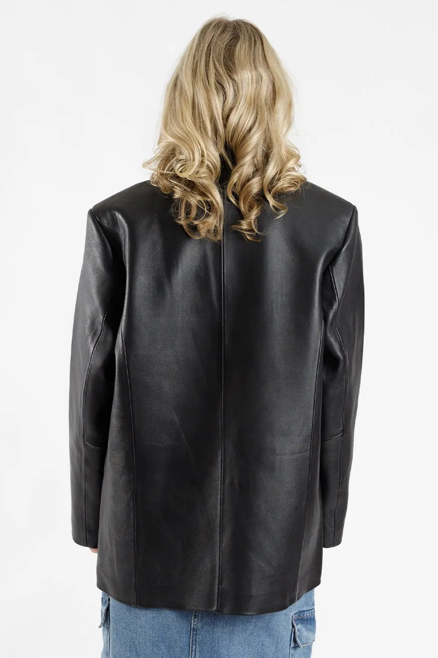 Black Leather Tux Jacket