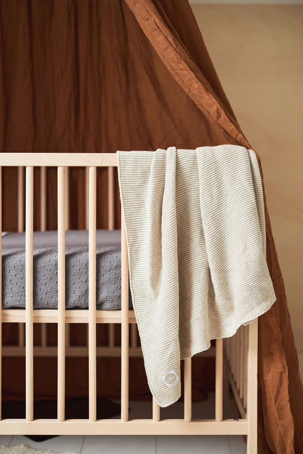 Blanket Cot 100x150cm Basic Knit - Nougat