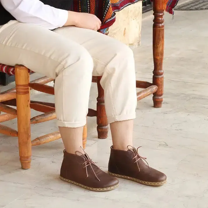 Brown Oxford Boots Women's