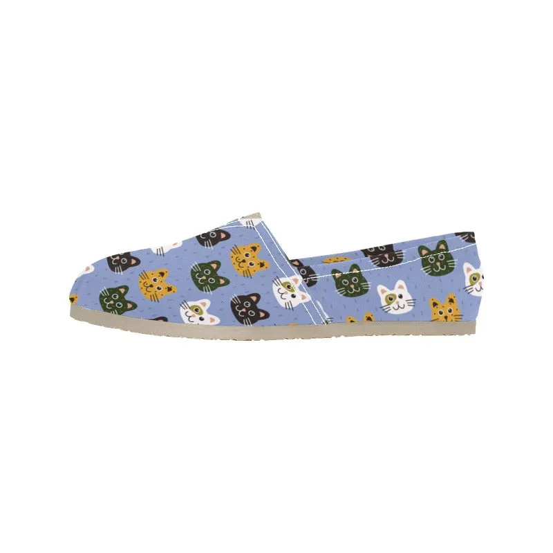 Cat Lady Shoes - Canvas Slip-Ons Wide