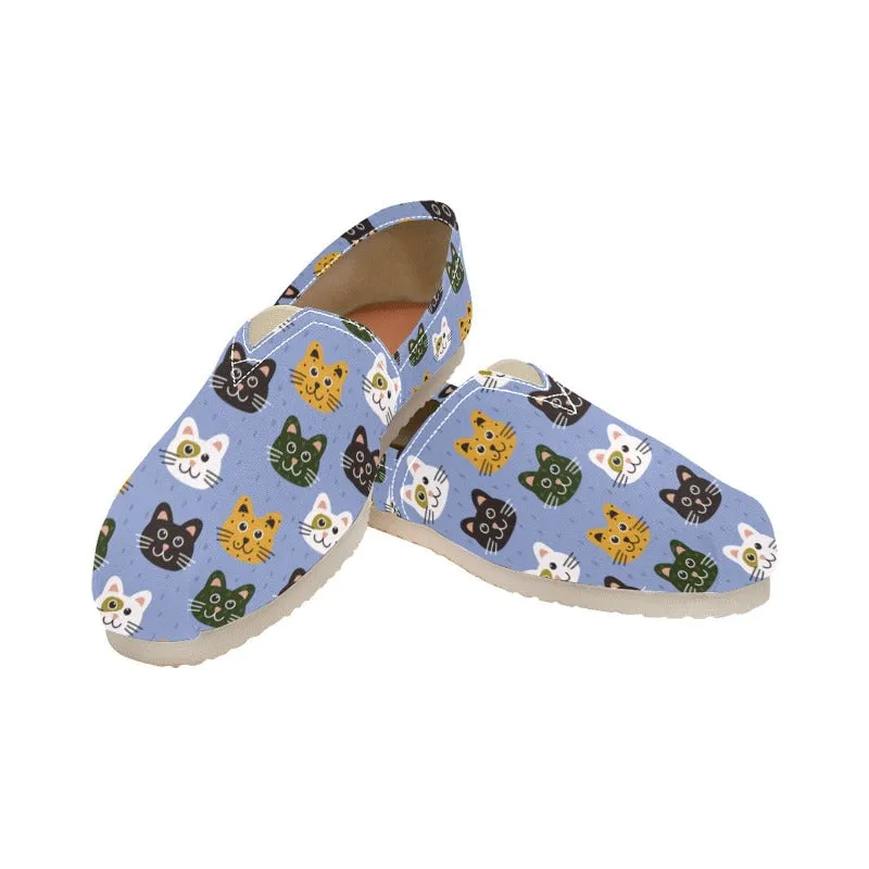 Cat Lady Shoes - Canvas Slip-Ons Wide