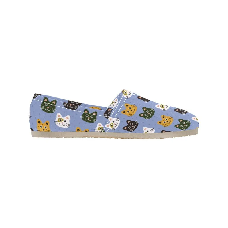 Cat Lady Shoes - Canvas Slip-Ons Wide