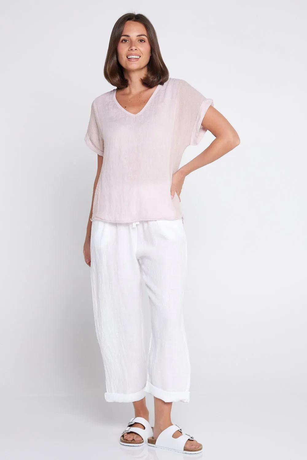 Cathrine Linen Pants - White