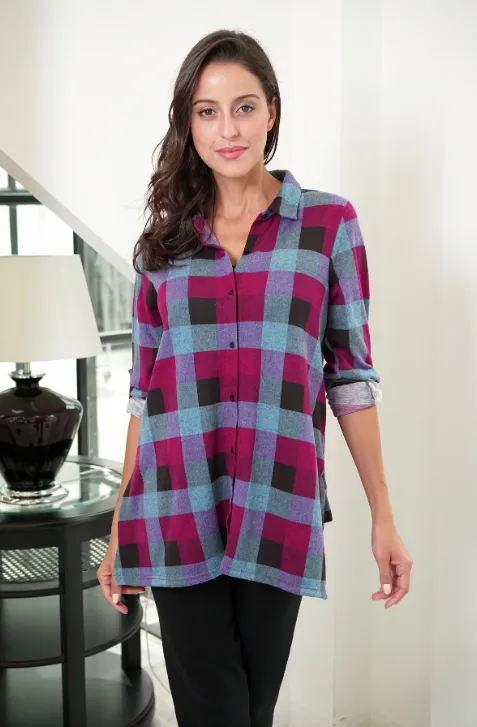 Checkered Button-Up Shirt