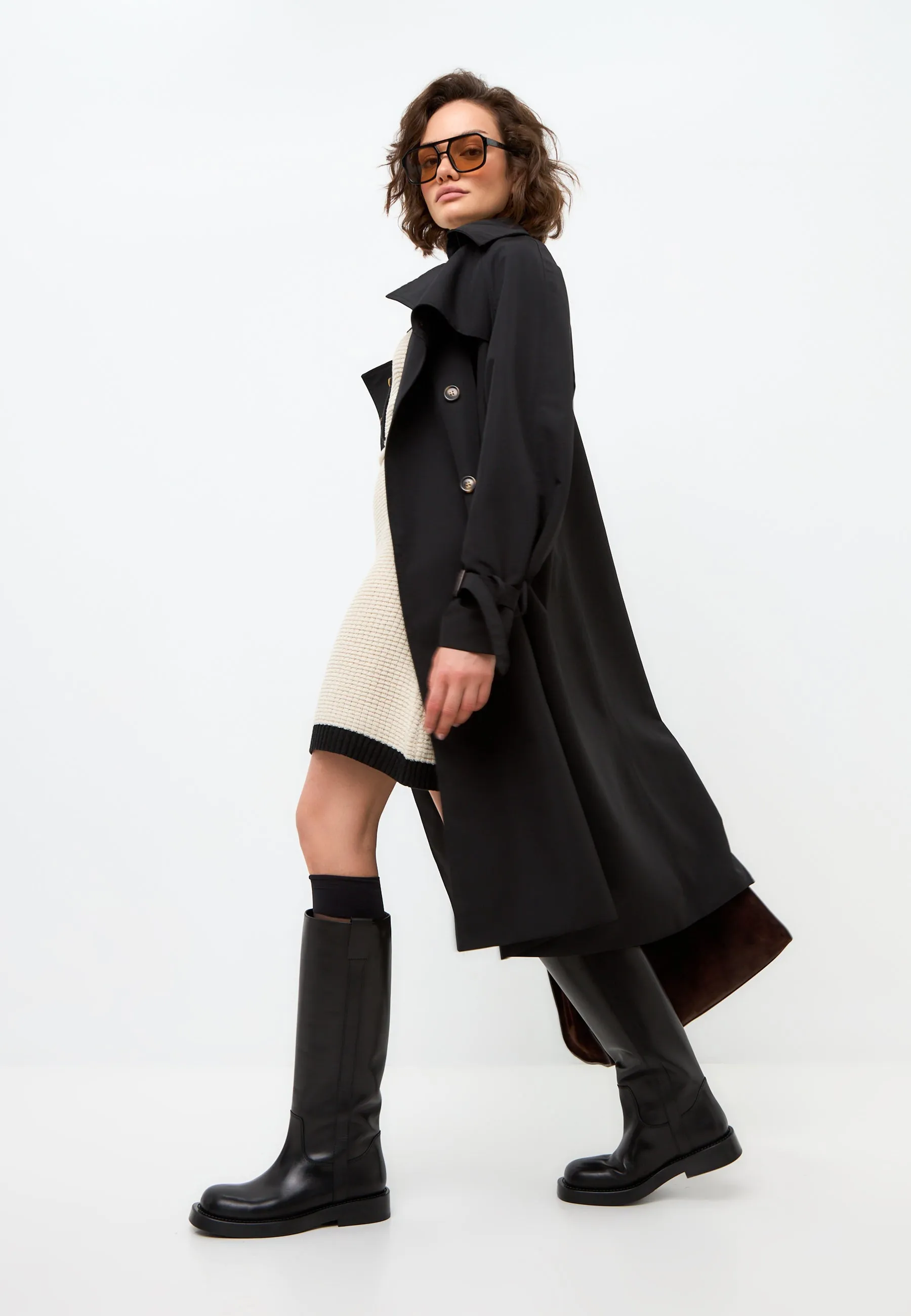 Classic Leather Knee-High Boots Ari - Black