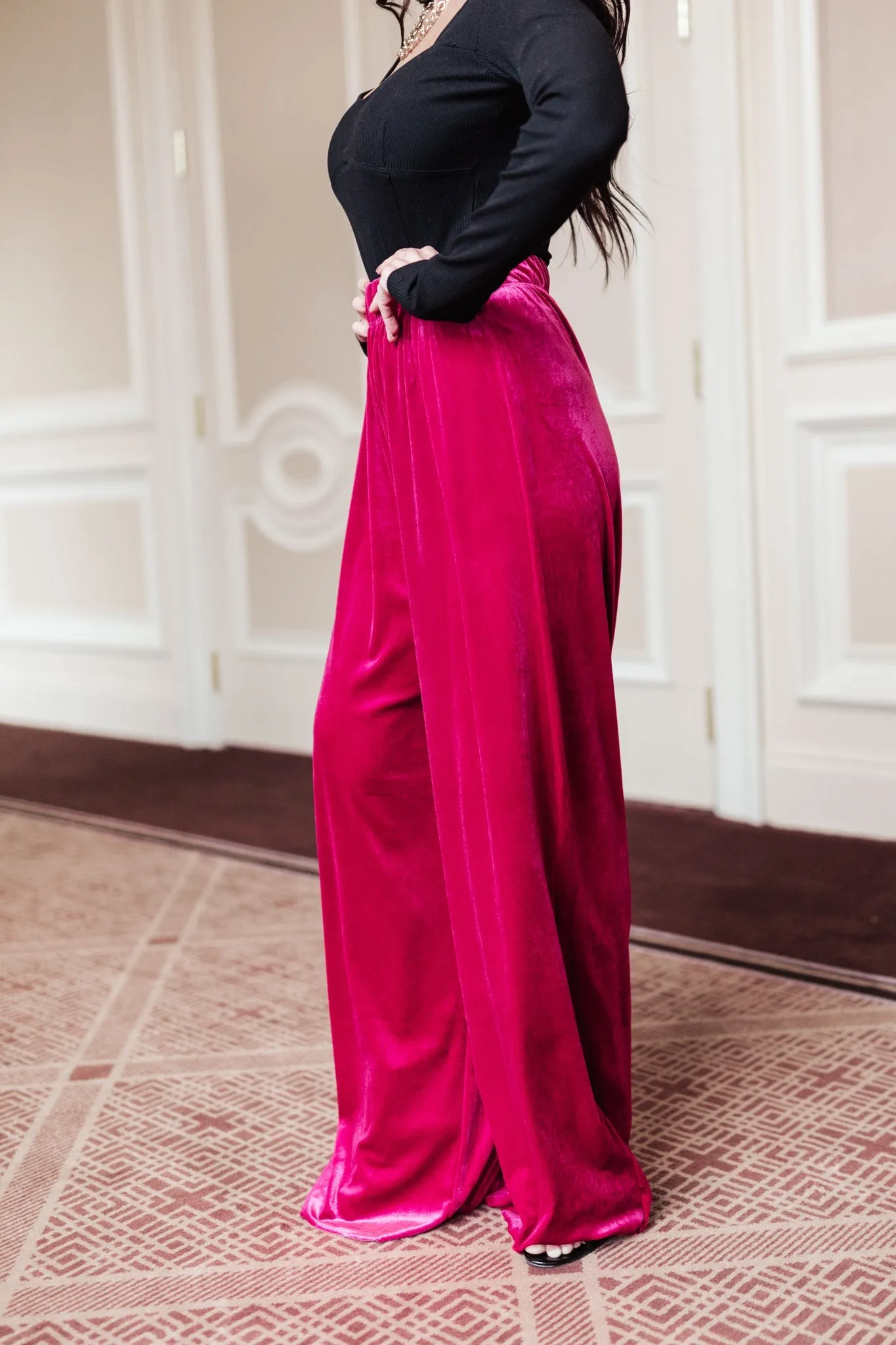 Cleo Velvet Wide Leg Pants