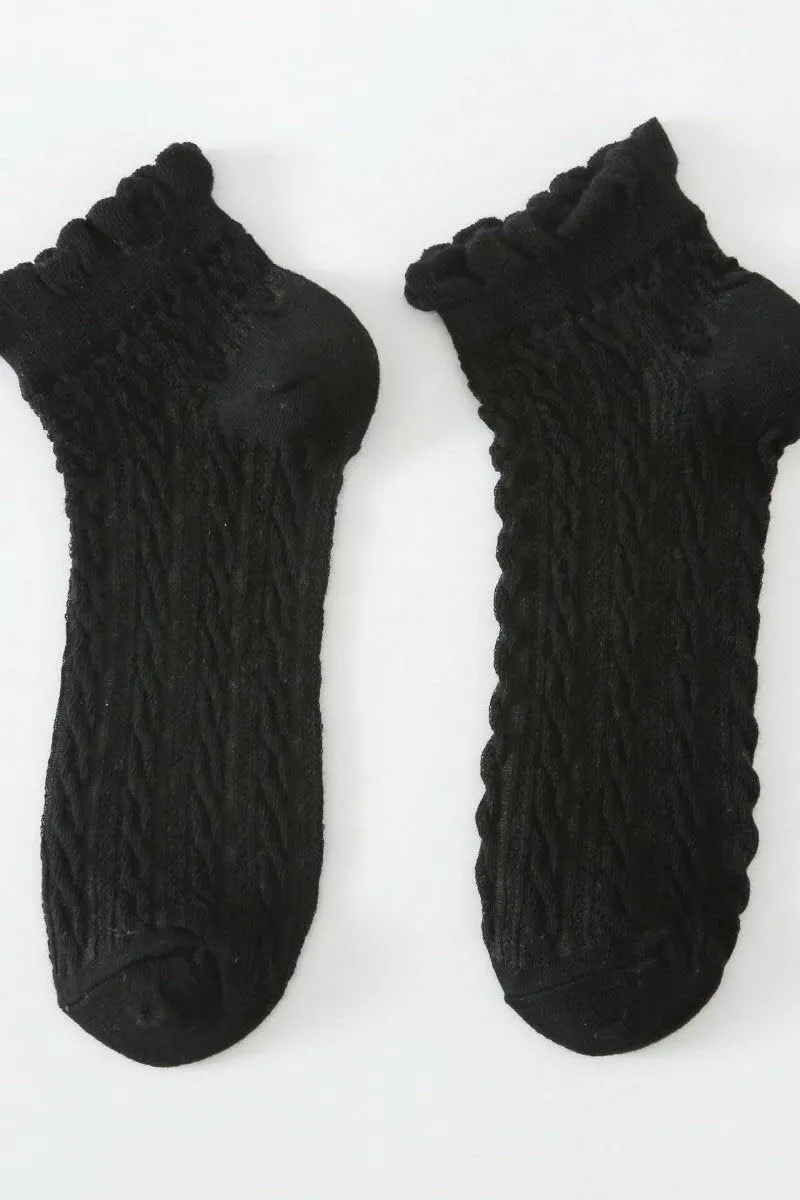 COTTON LACE TWIST FASHION SOCKS