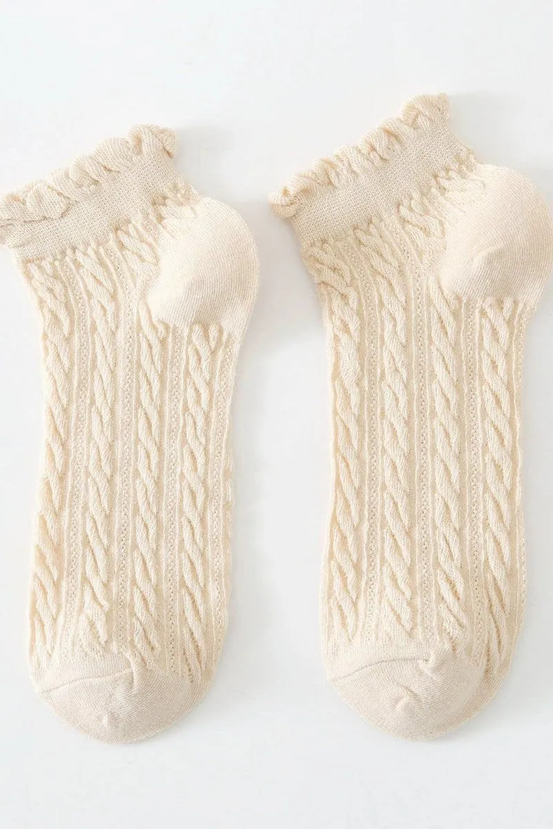 COTTON LACE TWIST FASHION SOCKS