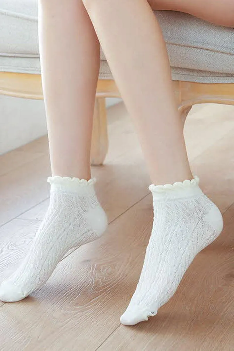 COTTON LACE TWIST FASHION SOCKS