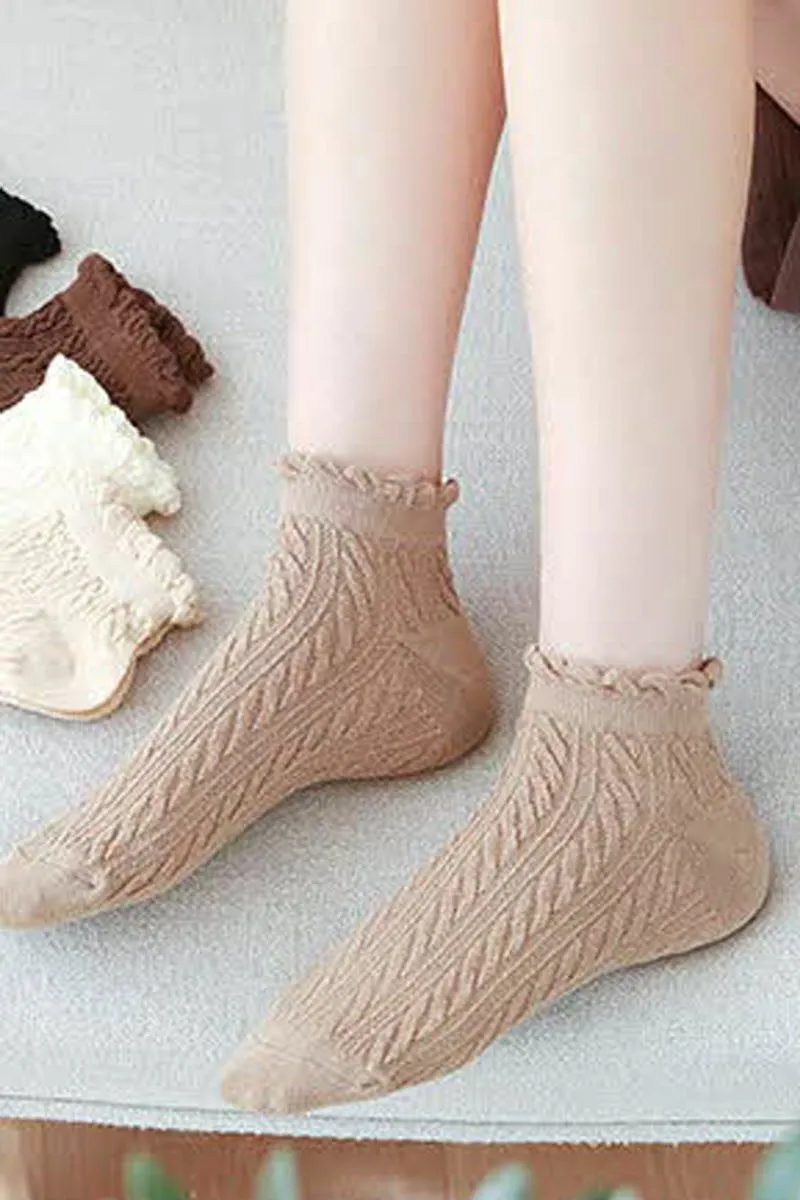 COTTON LACE TWIST FASHION SOCKS