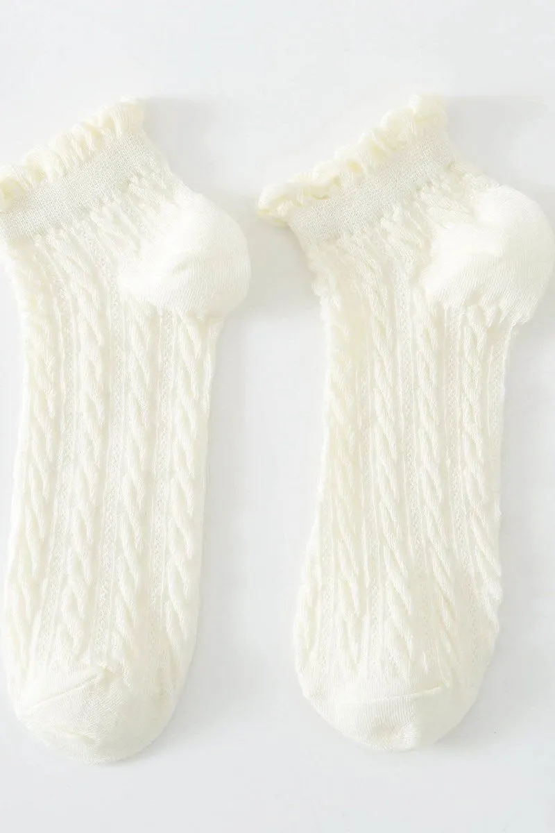 COTTON LACE TWIST FASHION SOCKS