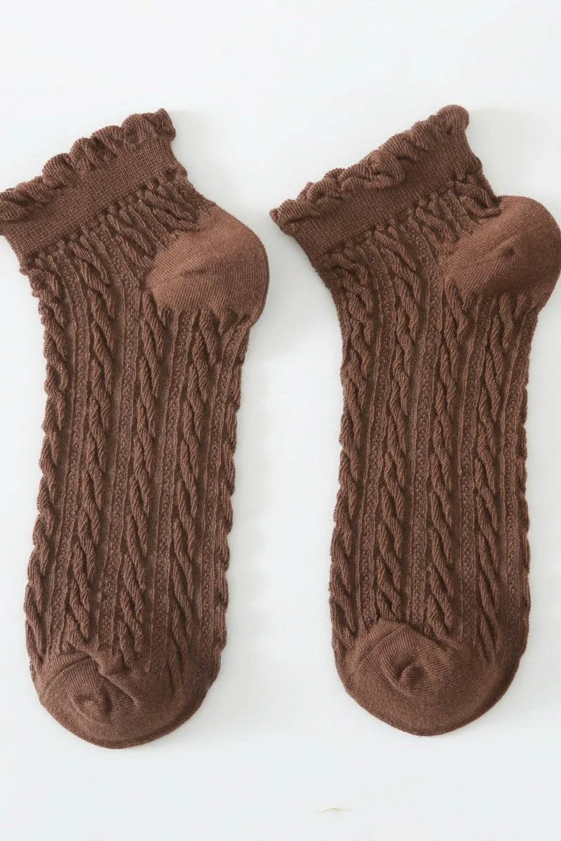 COTTON LACE TWIST FASHION SOCKS