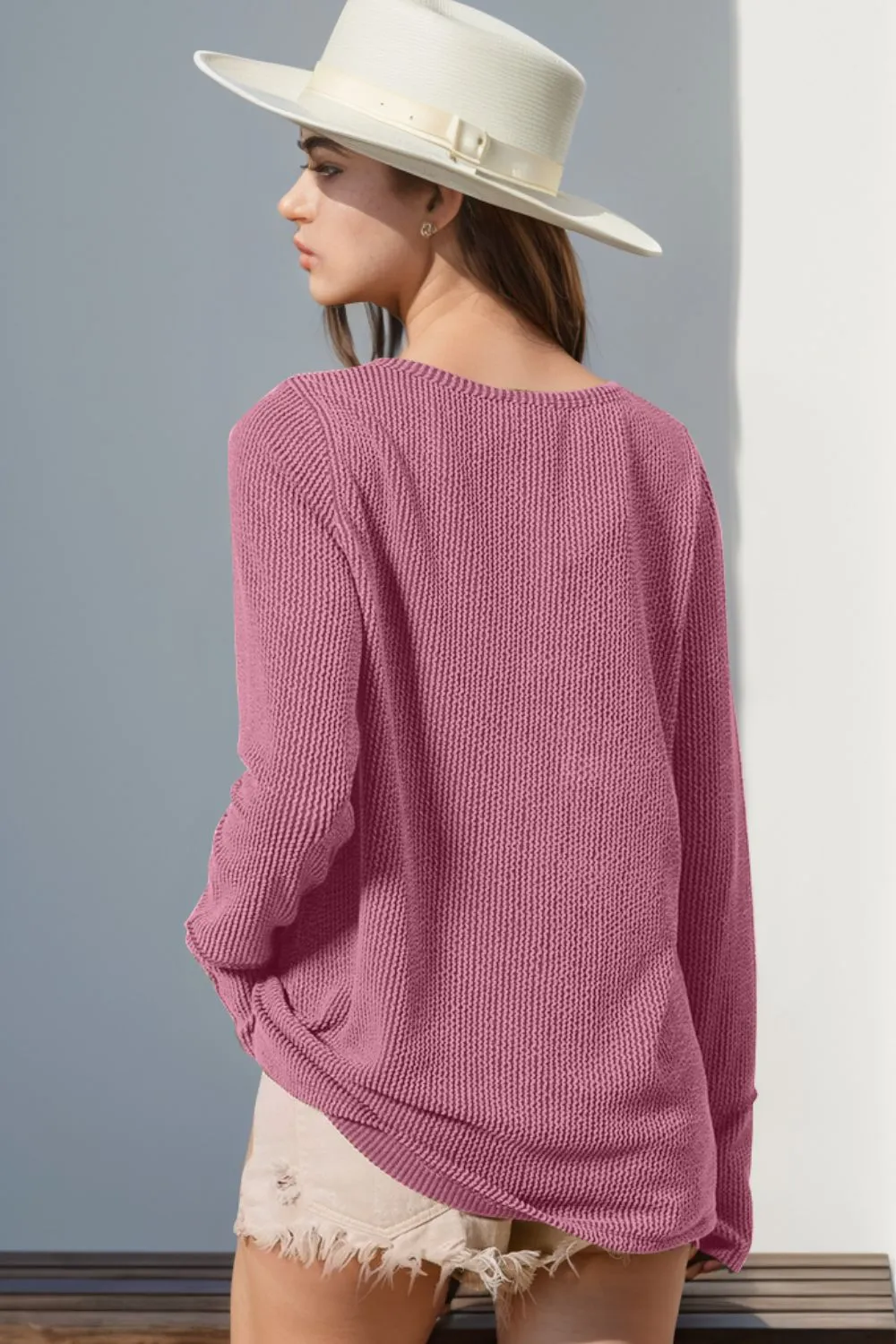 Cozy Casual Ribbed Button Top