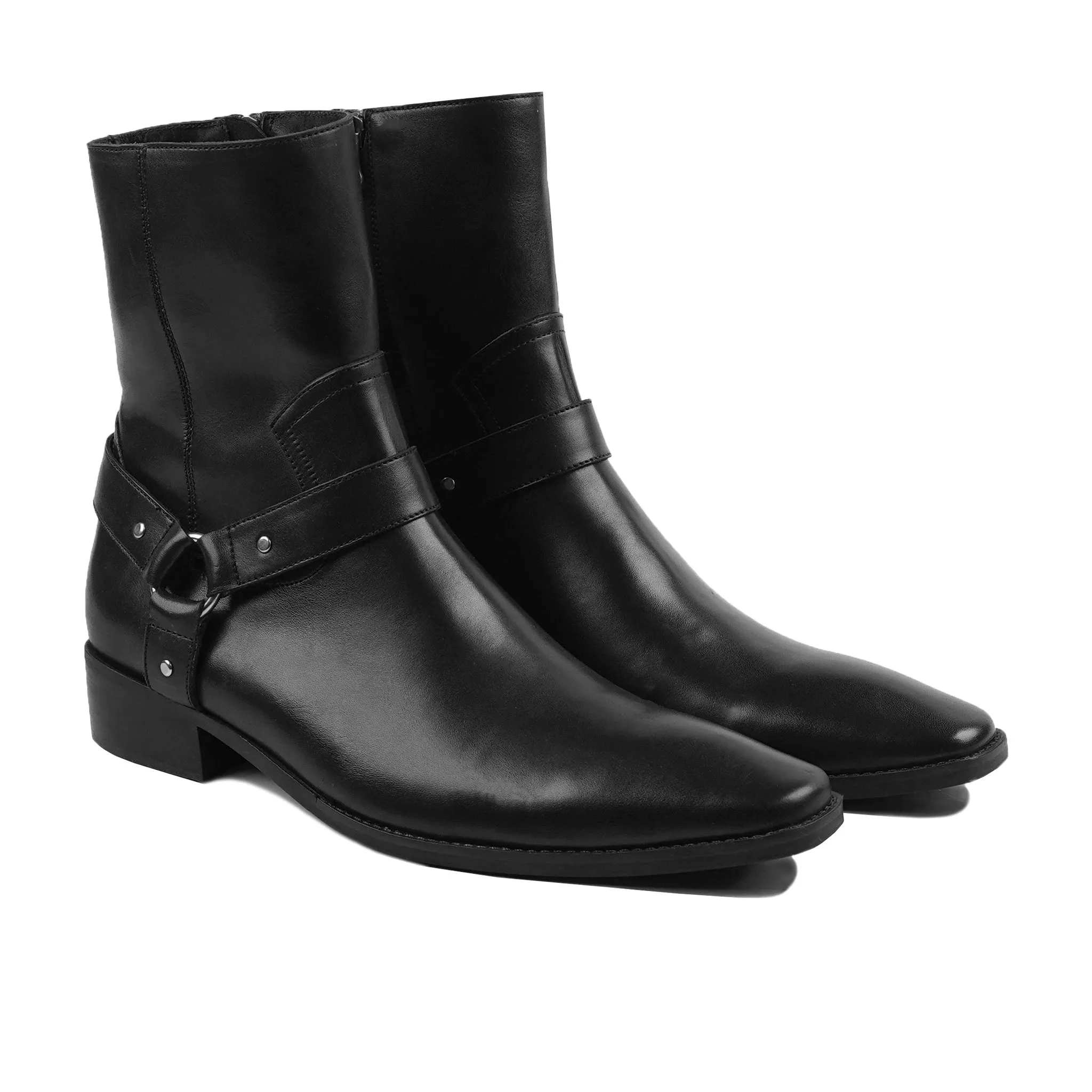 Cuban - Men's Black Calf Leather Jodhpur Boot