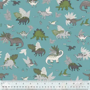 Dino Doodles Cozy Flannel by Whistler Studio - Oeko-Tex Certified