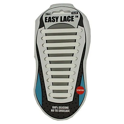 EASY LACE NO TIE ELASTIC SILICONE SLIP ON TRAINERS SHOELACES 20 PIECE