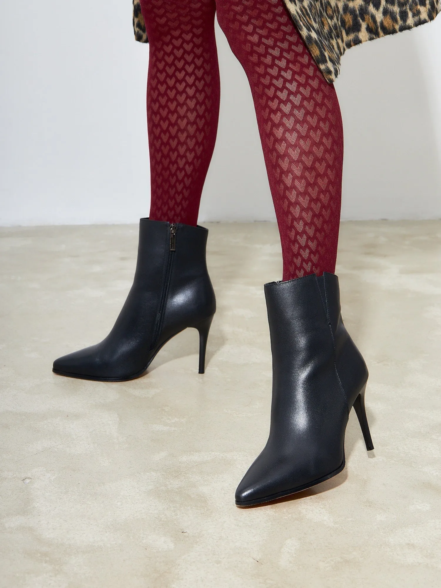 Elevated Leather Heeled Boots - Black