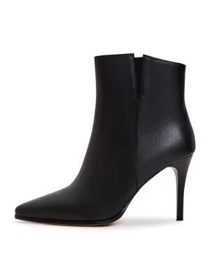 Elevated Leather Heeled Boots - Black