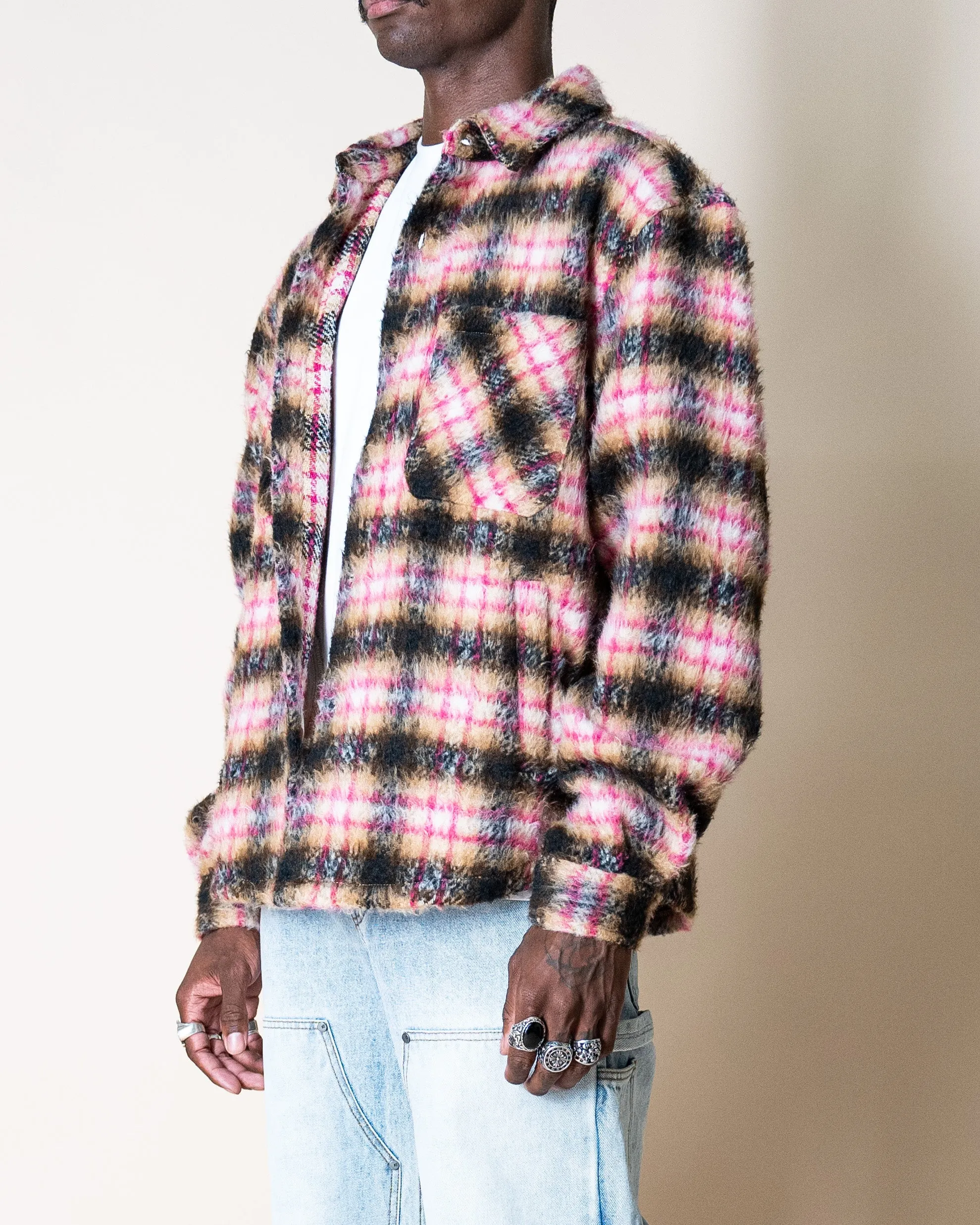 EPTM SIDE SLIT FLANNEL- PINK