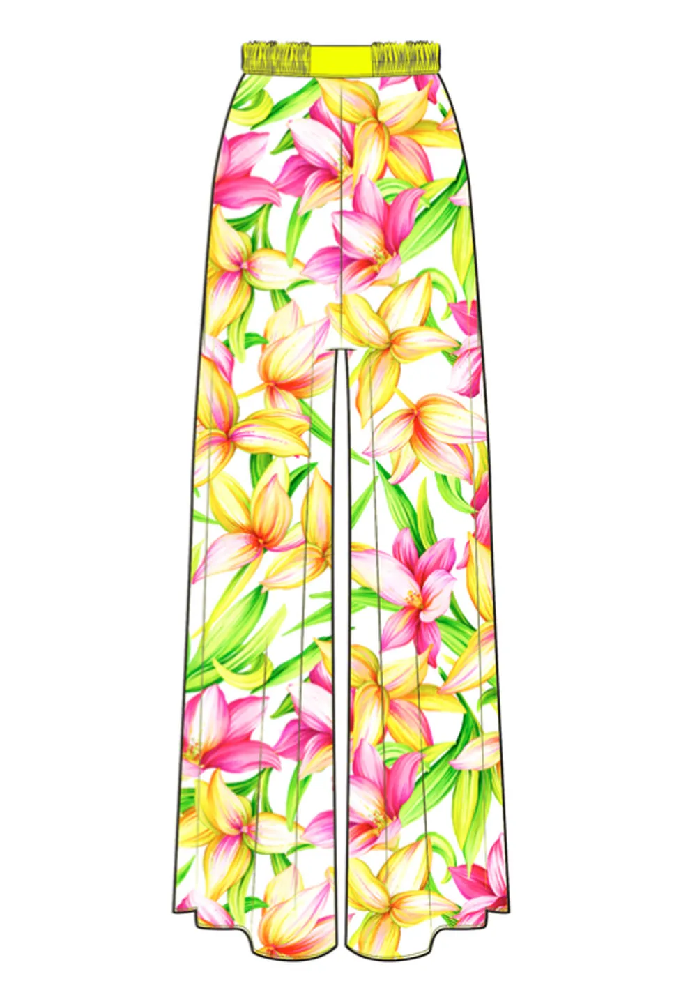 Euphoria - Floral Love Pants (Neon Yellow)