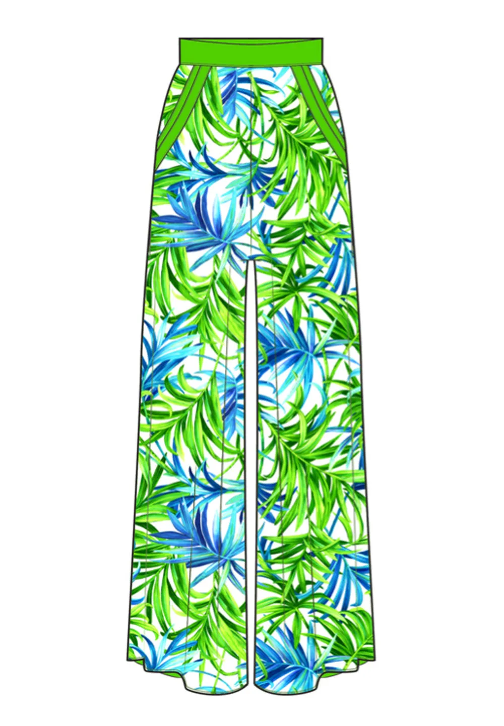 Euphoria - Paradise Palm Pants (Neon Green)