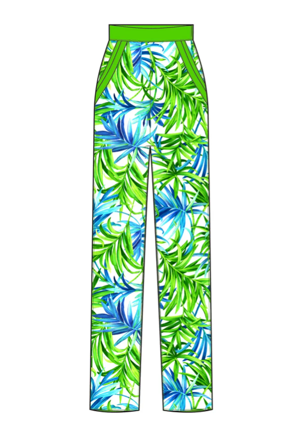 Euphoria - Paradise Palm Pants (Neon Green)