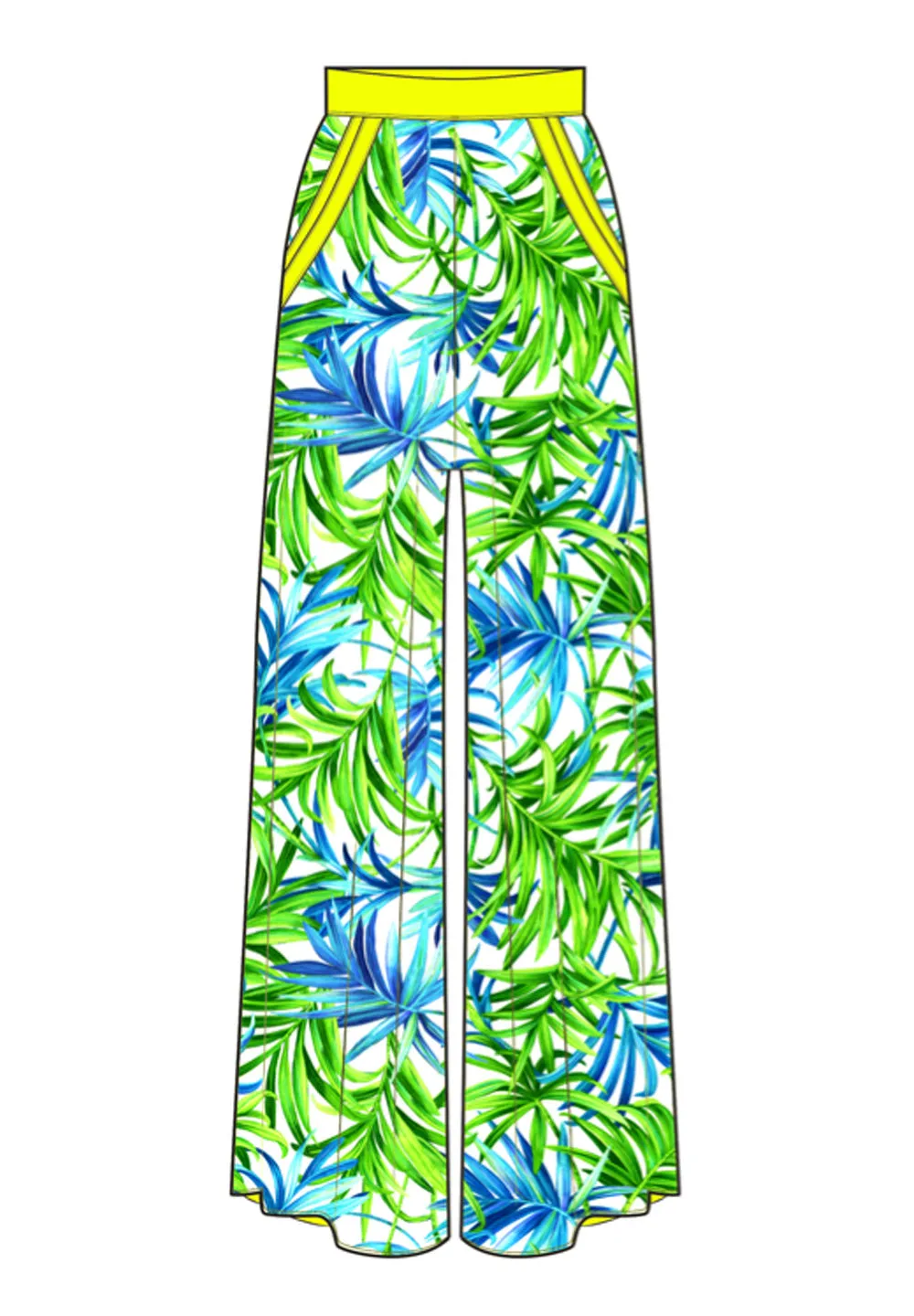 Euphoria - Paradise Palm Pants (Neon Yellow)