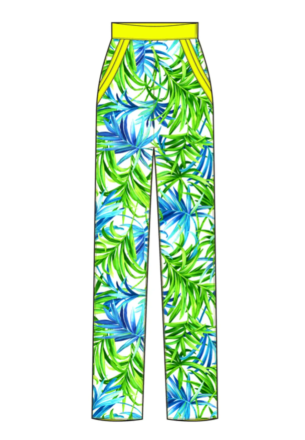 Euphoria - Paradise Palm Pants (Neon Yellow)